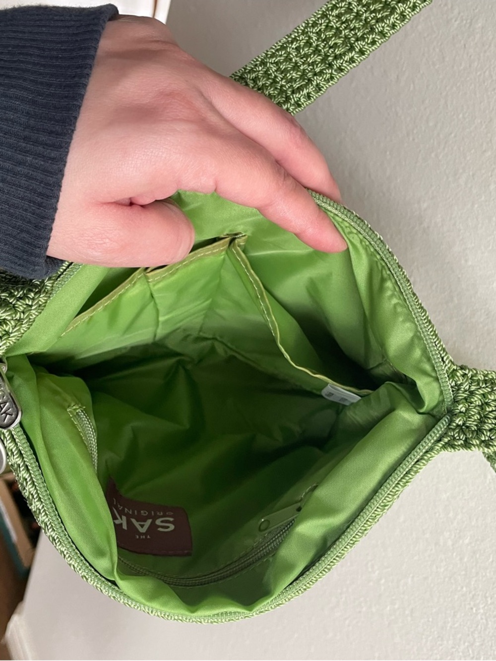 The Sak Lime Green Small Boho Crochet Crossbody Bag - Picture 4 of 4